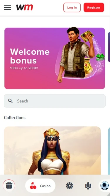 Winmasters Casino on mobile — capture de l’interface Winmasters Casino